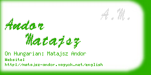 andor matajsz business card